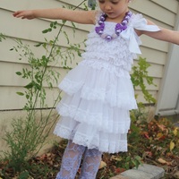 White baby party dresses Chiffon Lace Ruffled Petti baby dresses baby girls party wear dress - Thumbnail 1