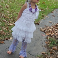 White baby party dresses Chiffon Lace Ruffled Petti baby dresses baby girls party wear dress - Thumbnail 3