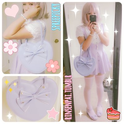 Lolita lady silver heart hand bag - 6 colors - free shipping sp140459 - Thumbnail 5