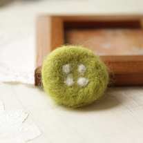 Funny Needle Felt Button Brooch, Green