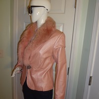Vintage Peter Nygard Pink Leather Fox Fur Coat Size S-M - Thumbnail 2