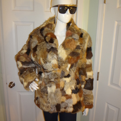 Vintage opera muticolor fur coat size l