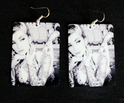 Cherry Dollface Poolside B&W Earrings