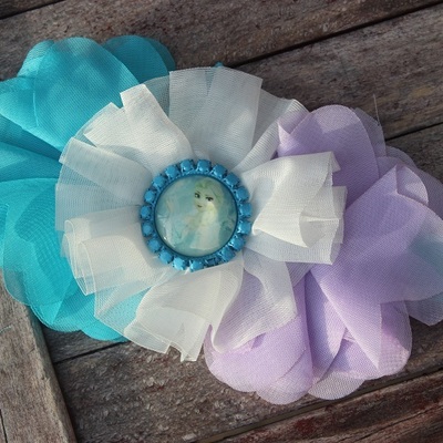 Free shipping new frozen ice hair band flower headband elsa anna bow elastic nwt