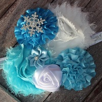 free shipping new frozen ice hair band flower headband elsa anna bow elastic nwt - Thumbnail 2