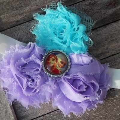 Free shipping new frozen ice hair band flower headband elsa anna bow elastic nwt