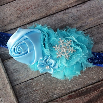 New frozen ice hair band flower headband elsa anna bow elastic nwt free shipping