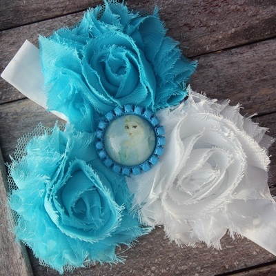 New frozen ice hair band flower headband elsa anna bow elastic nwt free shipping - Thumbnail 1