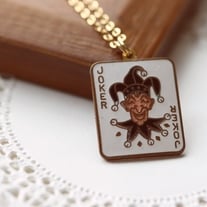 vintage playcard joker necklace.