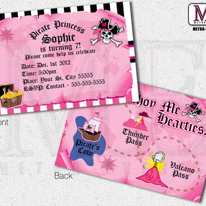 Pirate Princess Invitation - Digital File