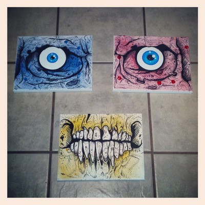Skull triptych 