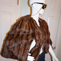 Vintage Brown Fur Stole W Arm Slots -1