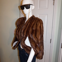 Vintage Brown Fur Stole W Arm Slots  - Thumbnail 3