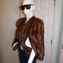 Vintage Brown Fur Stole W Arm Slots -3