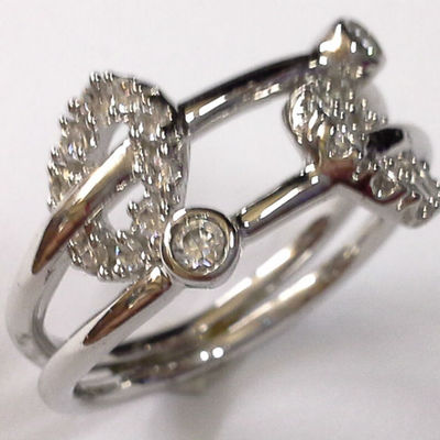 Stainless steel circle o shape cz ring band platinum sterling stainless ring