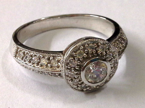 Icz Stonez Sterling ROUND CZ Ring Band Platinum Sterling Stainless Silver Ring