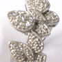 Couple BUTTERFLY Cubic Zirconia Platinum Sterling Stainless Silver Color Ring - Thumbnail 4