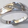 Elegant WAVY CZ Stone Band Platinum Sterling Stainless Silver US Size 6.75 Ring - Thumbnail 2