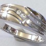 Elegant WAVY CZ Stone Band Platinum Sterling Stainless Silver US Size 6.75 Ring - Thumbnail 1
