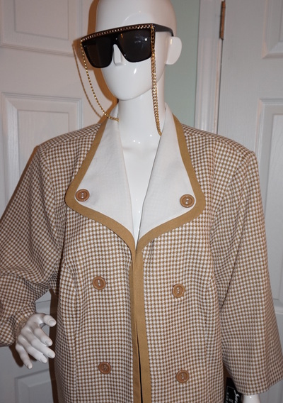 Vintage sunset woman tan/white jacket/top size 3x