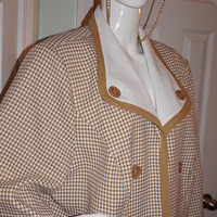 Vintage Sunset Woman Tan/White Jacket/Top Size 3x - Thumbnail 1