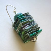 Eco Lovely Paper Earrings - Blue and Green  - Thumbnail 1