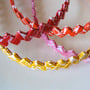 Sweet Eco Headband -- Made With Starburst Wrappers -- Color Choices - Red, Orange, Yellow, Pink-3