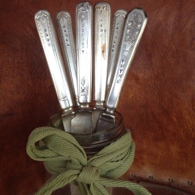 Hand stamped garden markers