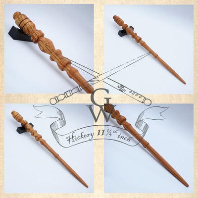 Spalted hickory wand 11 1/4th