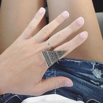 Bronze vintage pyramid ring