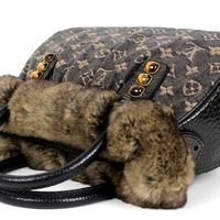 Louis Vuitton Trapeze PM Monogram Denim Chinchilla Python Handbag - Thumbnail 2
