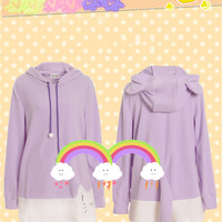 Kawaii cute cat ears hoodie - Thumbnail 4