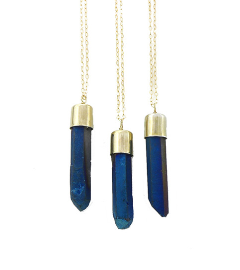 Titanium Quartz Point Necklace