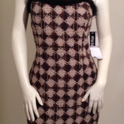 Muse fur trimmed dress