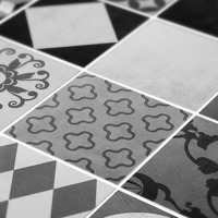 Geometric Graphite Tile Stickers - Kitchen Backsplash Tiles - Bathroom Tile Decals - Pack of 48 - Thumbnail 2