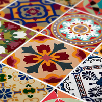 Wall Decor Sticker Tiles Traditional Talavera (Pack 48) - Thumbnail 1