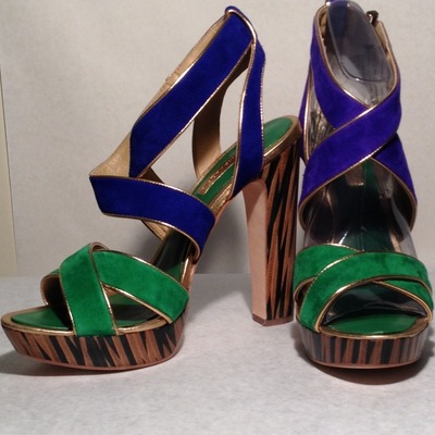 Bcbg zebra color block heels