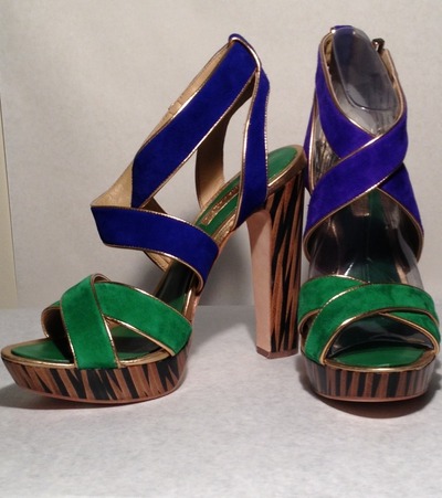 Bcbg zebra color block heels