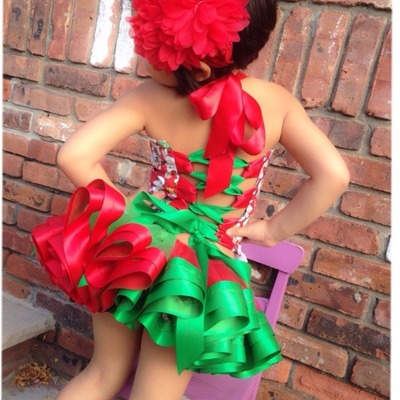 Christmas ribbon tutu