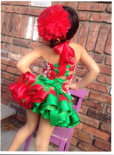 Christmas ribbon tutu set with Santa bodice 