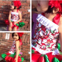 Christmas ribbon tutu set with Santa bodice  - Thumbnail 1