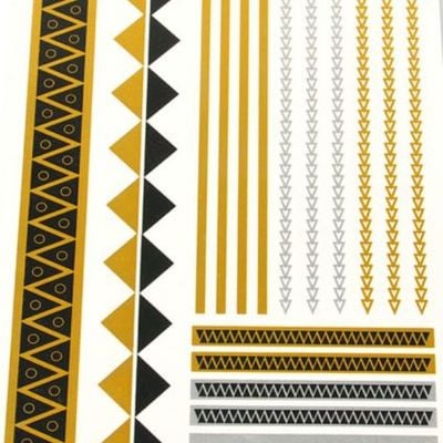 Temporary tattoos/flash tattoos (1 sheet) design:triangles and lines