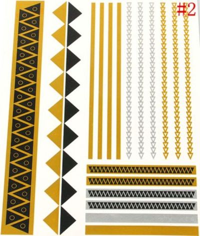 Temporary Tattoos/Flash Tattoos (1 sheet) Design:Triangles and Lines