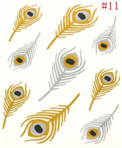 Temporary Tattoos/Flash Tattoos (1 sheet) Design: Feathers