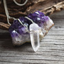 Clear Quartz Point Necklace, Crystal Point Necklace, Wire Wrapped Crystal, Healing Crystal-2