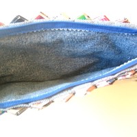 Eco-Friendly Clutch Made With Colorful Magazines, Catalogs and Junk Mail Lined with Cotton - Thumbnail 2