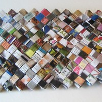 Eco-Friendly Clutch Made With Colorful Magazines, Catalogs and Junk Mail Lined with Cotton - Thumbnail 3