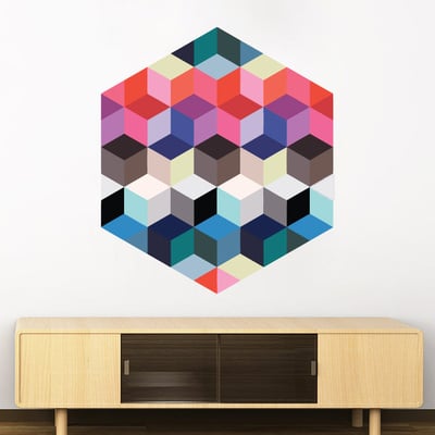 Geometric 3d profundity cubes sticker