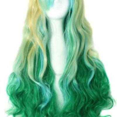 Anime long wavy/straight-anime wig-24" inch-color-blonde/blue/green-womens