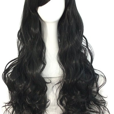 Anime long straight spiral-anime wig-32" inch-color-black-womens